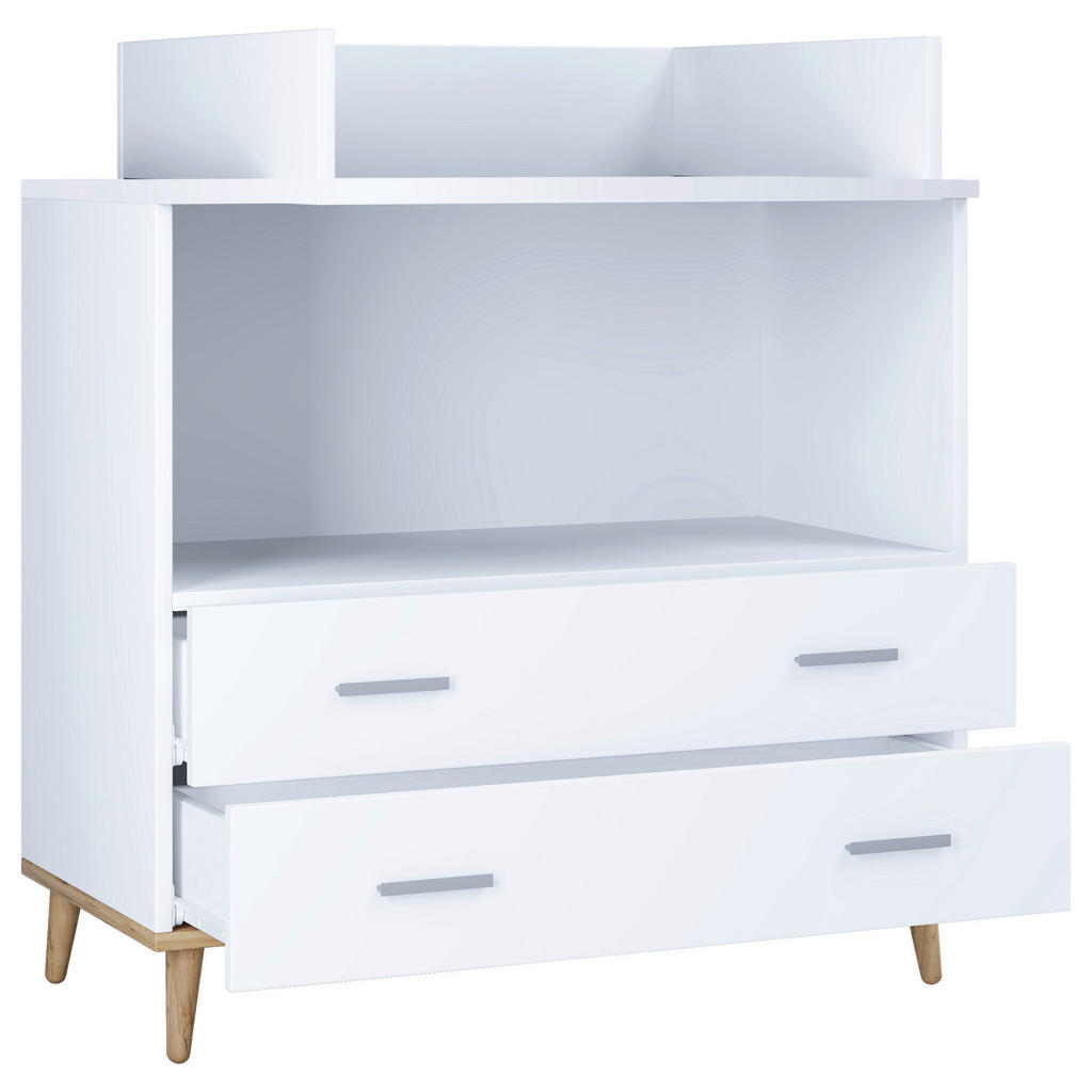 Wickelkommode Landos B: 80 Cm Weiß/honigeiche 1 Tür
