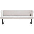 SITZBANK 205/91/66 cm Webstoff Schwarz, Hellgrau  - Hellgrau/Schwarz, Design, Textil/Metall (205/91/66cm) - Novel