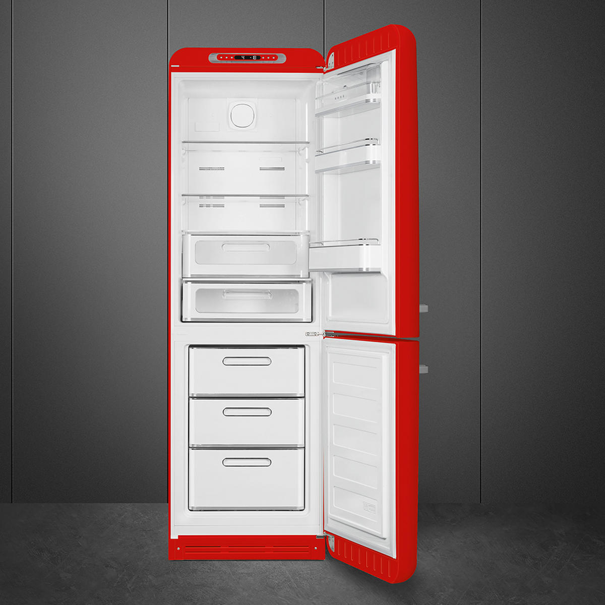 KÜHL-GEFRIER-KOMBINATION 60/196,8/72,8 cm FAB32RRD5  - Rot, Basics, Metall (60/196,8/72,8cm) - SMEG