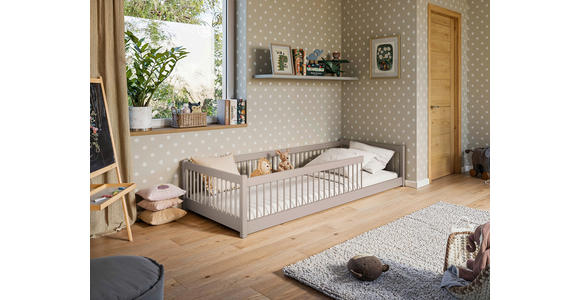 BODENBETT. - Kaschmir/Birkefarben, Basics, Holz (90/200cm) - Xora