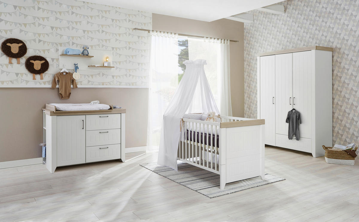 BABYREGAL Wilma Weiß  - Silberfarben/Weiß, LIFESTYLE, Holzwerkstoff/Metall (49/115/42cm) - Roba