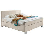 BOXSPRINGBETT 160/200 cm  in Taupe  - Taupe/Chromfarben, KONVENTIONELL, Kunststoff/Textil (160/200cm) - Hom`in