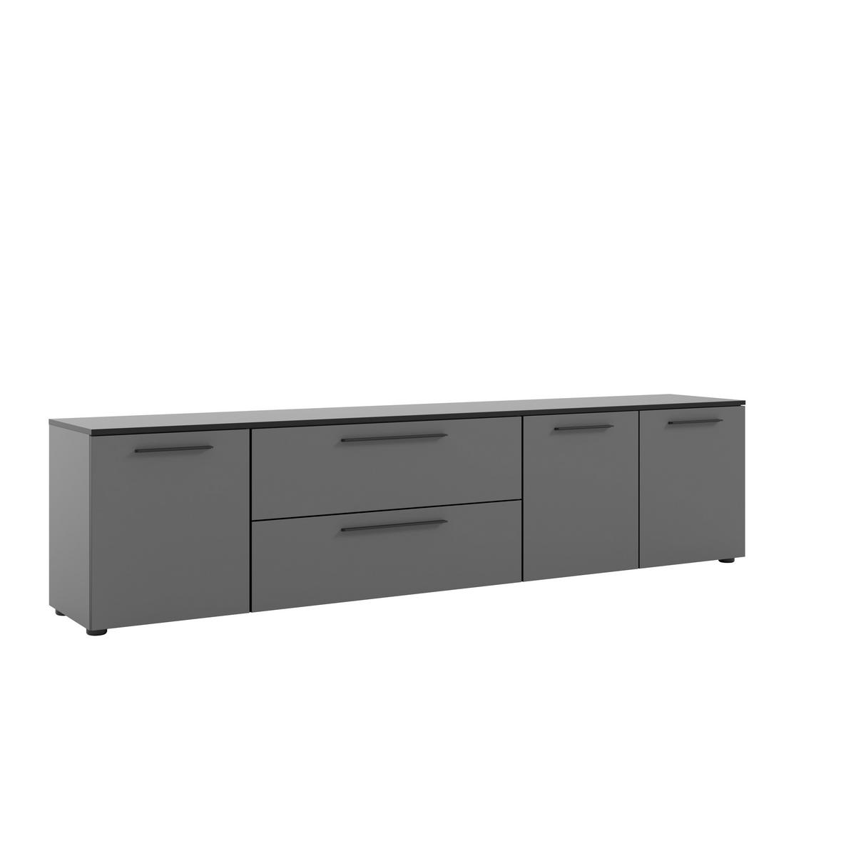 LOWBOARD  in 225/55/40 cm  - Dunkelgrau/Schwarz, MODERN, Holzwerkstoff/Kunststoff (225/55/40cm)