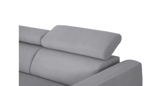 ECKSOFA in Feincord Grau  205/280 cm  - Schwarz/Grau, Design, Textil/Metall (205/280cm) - Xora