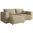 ECKSOFA Beige Webstoff Zierkissen, Rückenkissen, Rücken echt  - Beige/Schwarz, MODERN, Kunststoff/Textil (153/250cm) - Xora