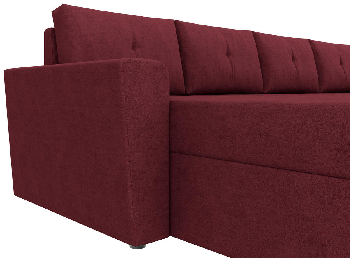 WOHNLANDSCHAFT TERMOLI Rot Jacquard  - Rot/Schwarz, Design, Kunststoff/Textil (155/296/155cm) - MID.YOU