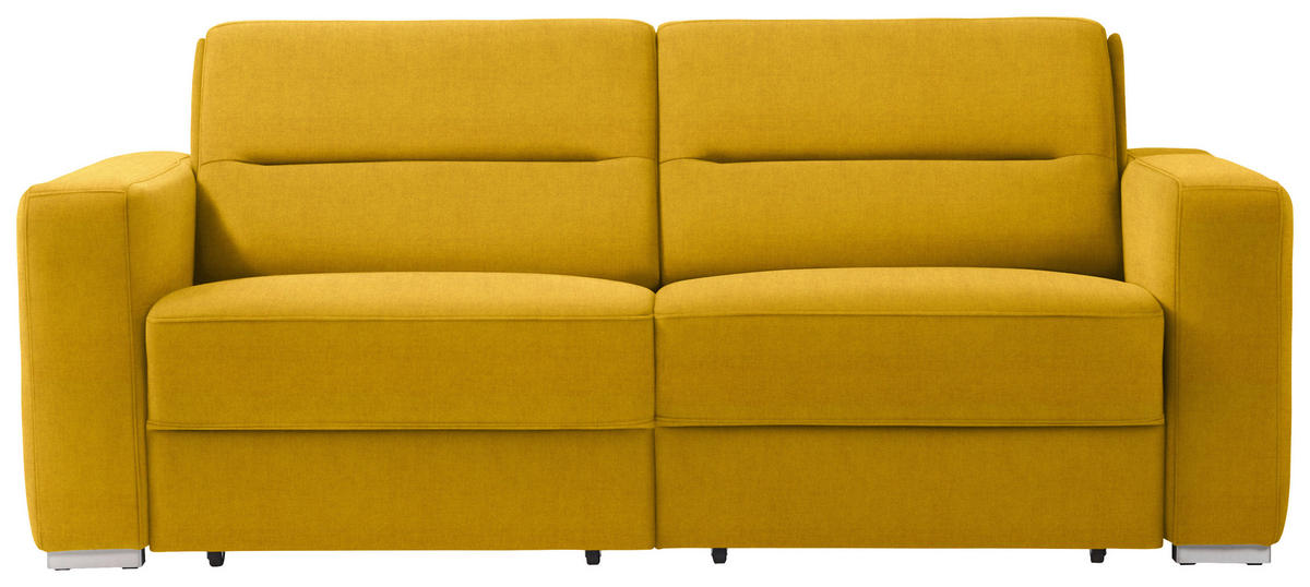 SCHLAFSOFA  in Gelb  - Gelb, KONVENTIONELL, Textil/Metall (202/86/92cm) - Sedda