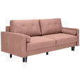 SCHLAFSOFA  in Samt Rosa  - Schwarz/Rosa, KONVENTIONELL, Holz/Textil (220/95/98cm) - Carryhome
