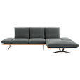 ECKSOFA  in Flachgewebe Grau Armteilverstellung, Kopfteilverstellung  314/159 cm  - Schwarz/Grau, Design, Holz/Textil (314/159cm) - Dieter Knoll