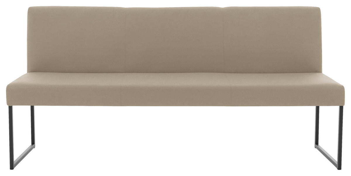 SITZBANK 180/86/62 cm Lederlook, beschichtet Taupe Metall  - Taupe/Anthrazit, Design, Textil/Metall (180/86/62cm) - Musterring
