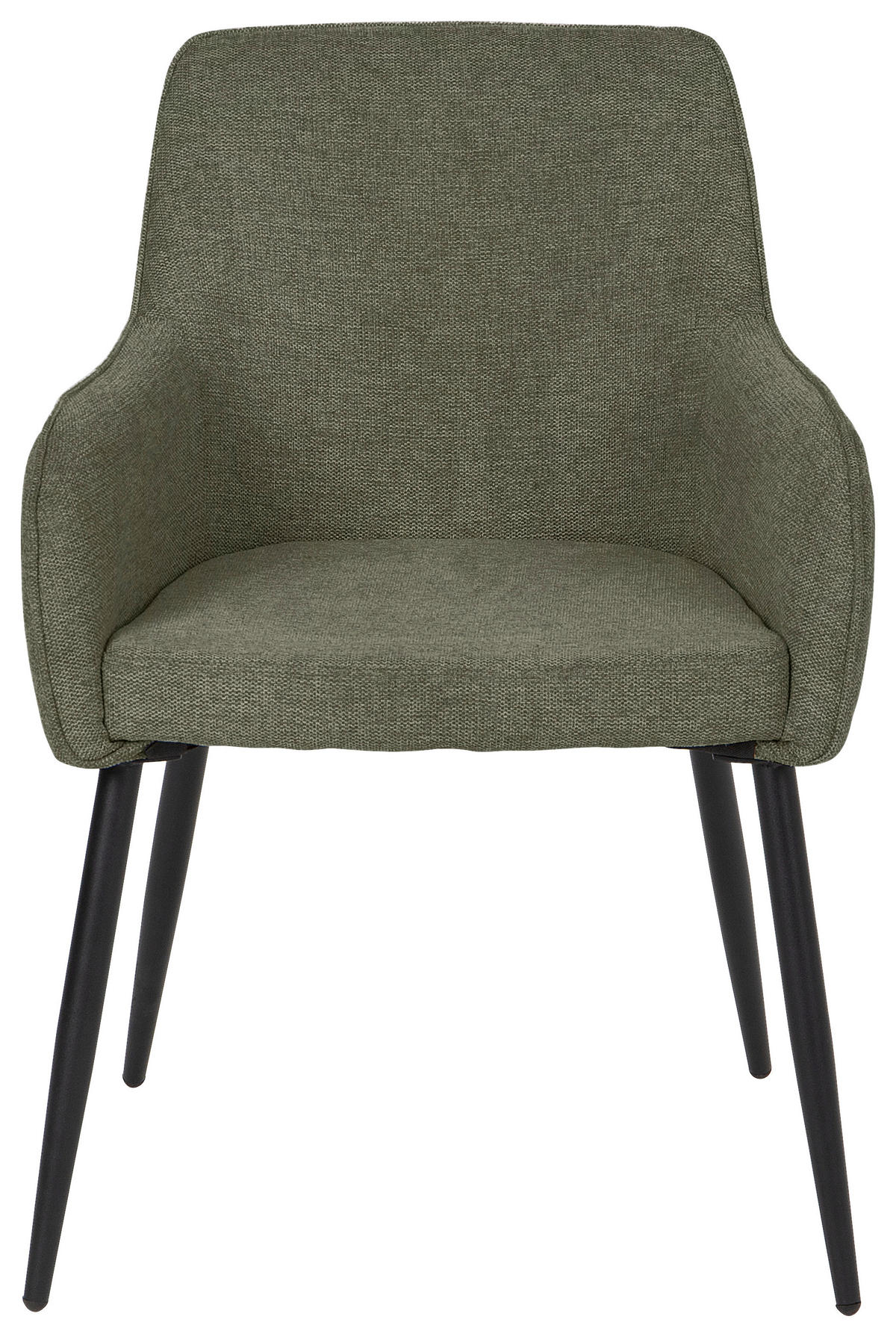 ARMLEHNSTUHL  in Webstoff  - Schwarz/Olivgrün, KONVENTIONELL, Textil/Metall (62/86/63cm) - SetOne by Musterring