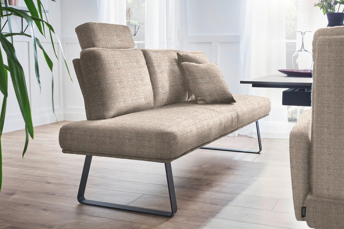 SITZBANK 224/92/78 cm  in Orange, Schwarz  - Schwarz/Orange, Design, Textil/Metall (224/92/78cm) - Dieter Knoll