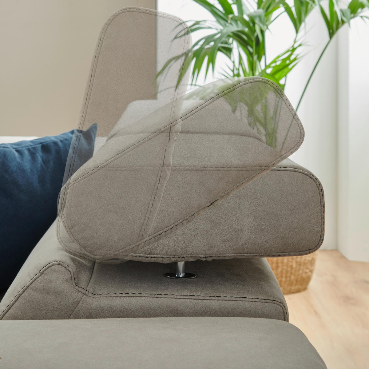 ECKSOFA in Mikrofaser Silberfarben  170/266 cm  - Silberfarben/Schwarz, Design, Textil (170/266cm) - Stylife