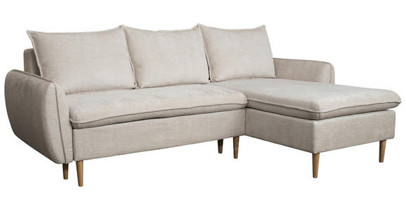ECKSOFA Perlmutt Chenille  - Buchefarben/Perlmutt, KONVENTIONELL, Holz/Textil (244/163cm) - Carryhome