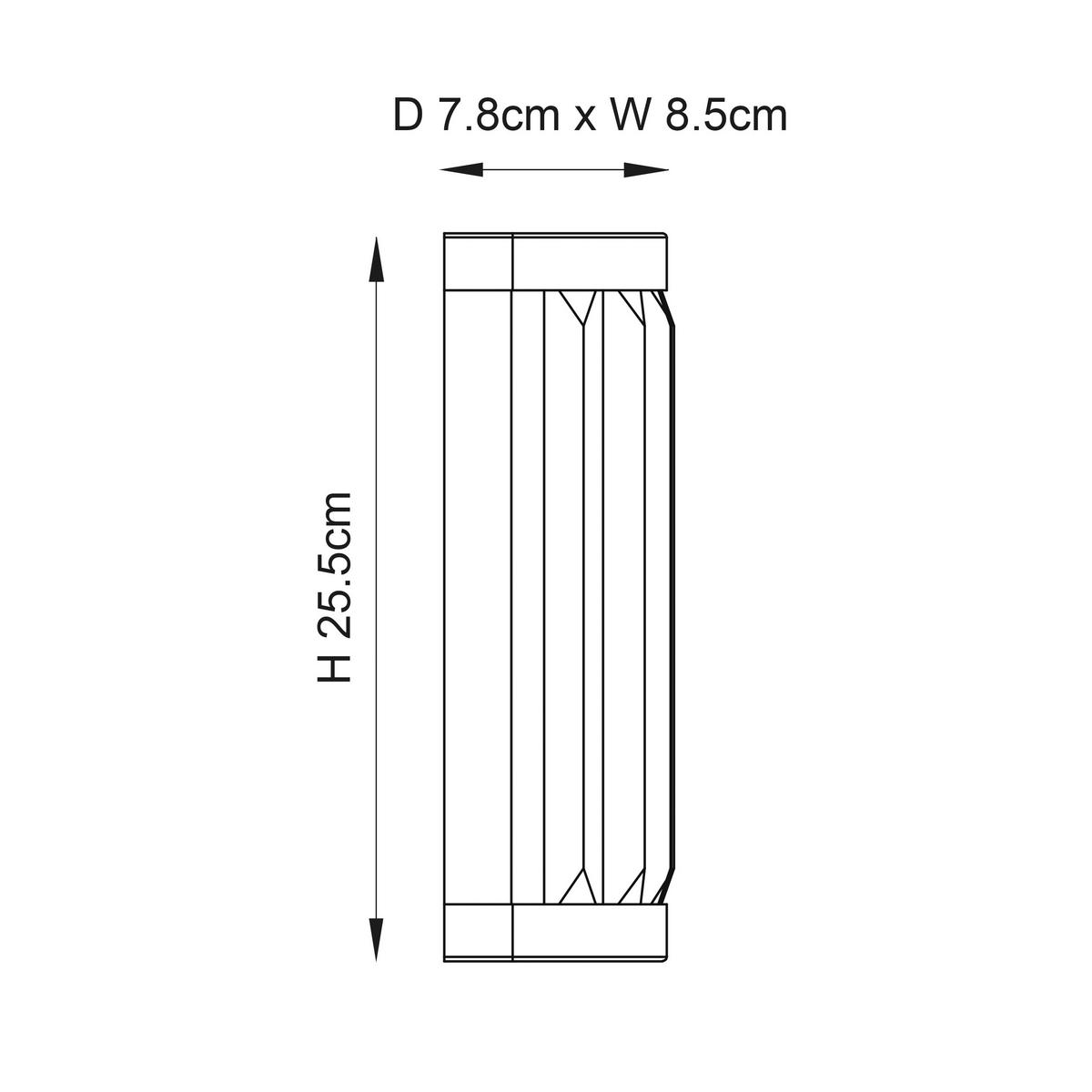 BADEZIMMER-WANDLEUCHTE Endon Shimmer 8,5/7,8/25,5 cm   - Klar/Messingfarben, KONVENTIONELL, Glas (8,5/7,8/25,5cm) - ENDON