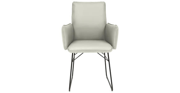 ARMLEHNSTUHL  in Stahl Mikrofaser  - Hellgrau/Schwarz, Design, Textil/Metall (61/91/60cm) - Dieter Knoll