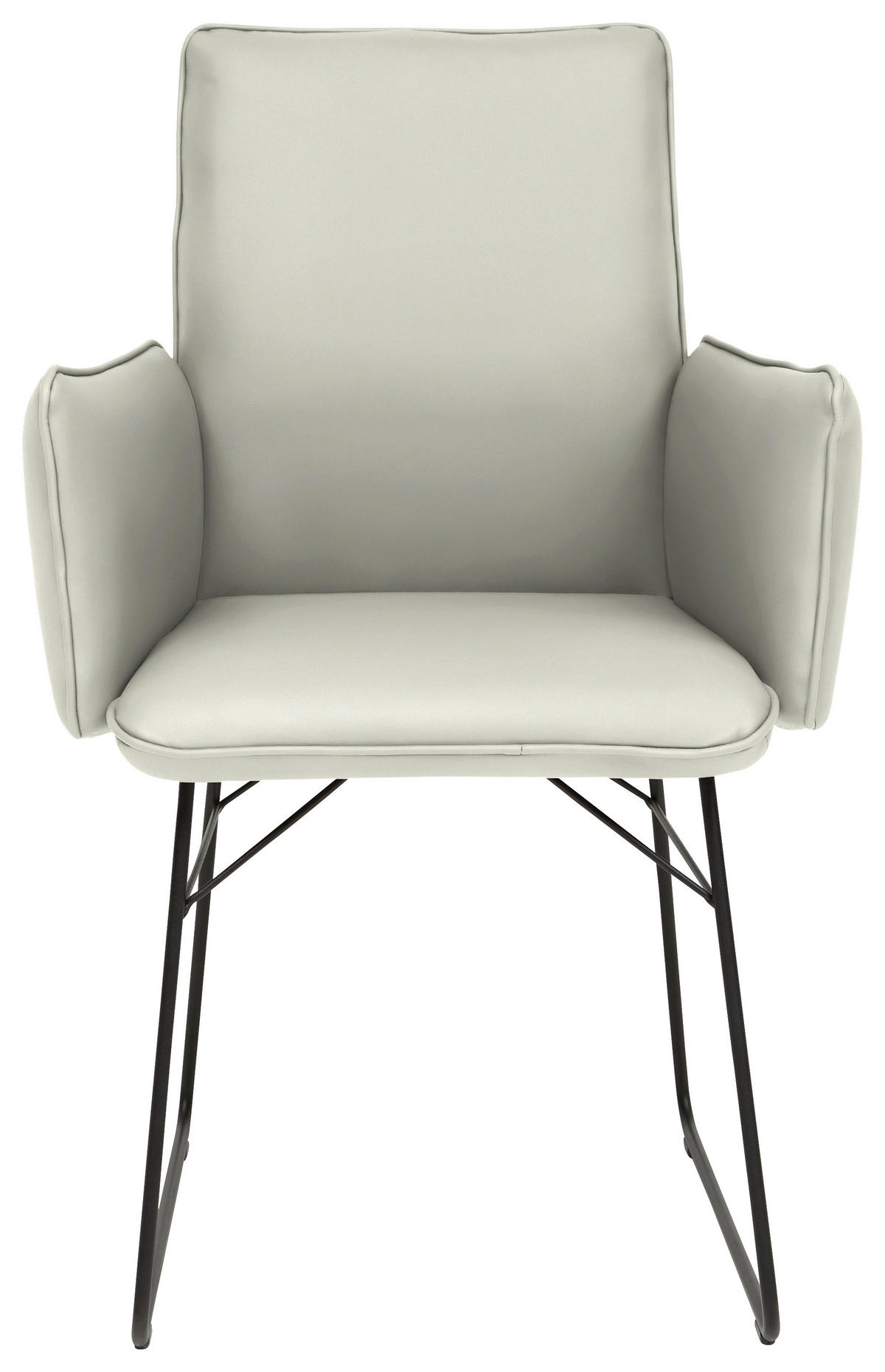 ARMLEHNSTUHL - Hellgrau/Schwarz, Design, Textil/Metall (61/91/60cm) - Dieter Knoll