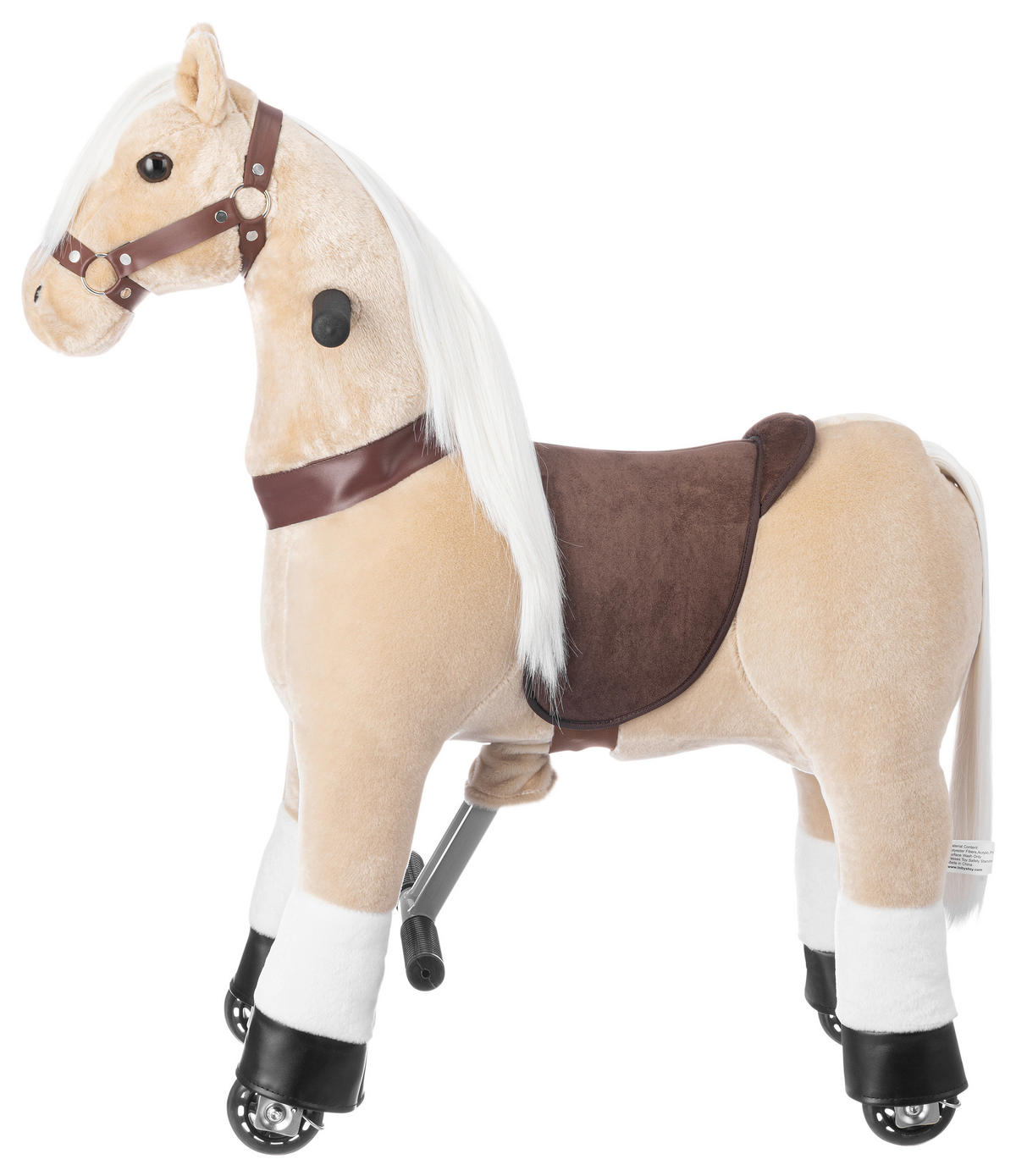 HOUPACÍ KŮŇ - bílá/béžová hnědá, Basics, kov/textil (76/27/85cm) - My Baby Lou