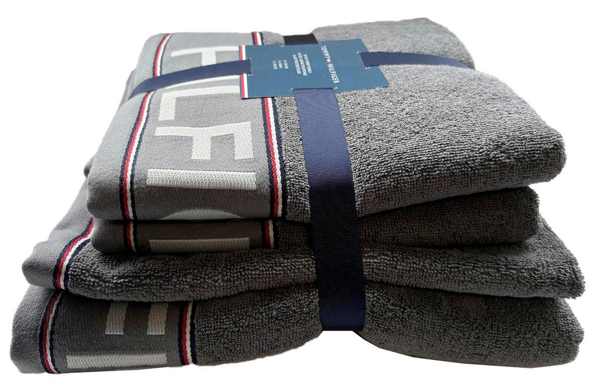 FROTTIERSET Degree Grau 5-teilig  - Grau, Basics, Textil - Tommy Hilfiger
