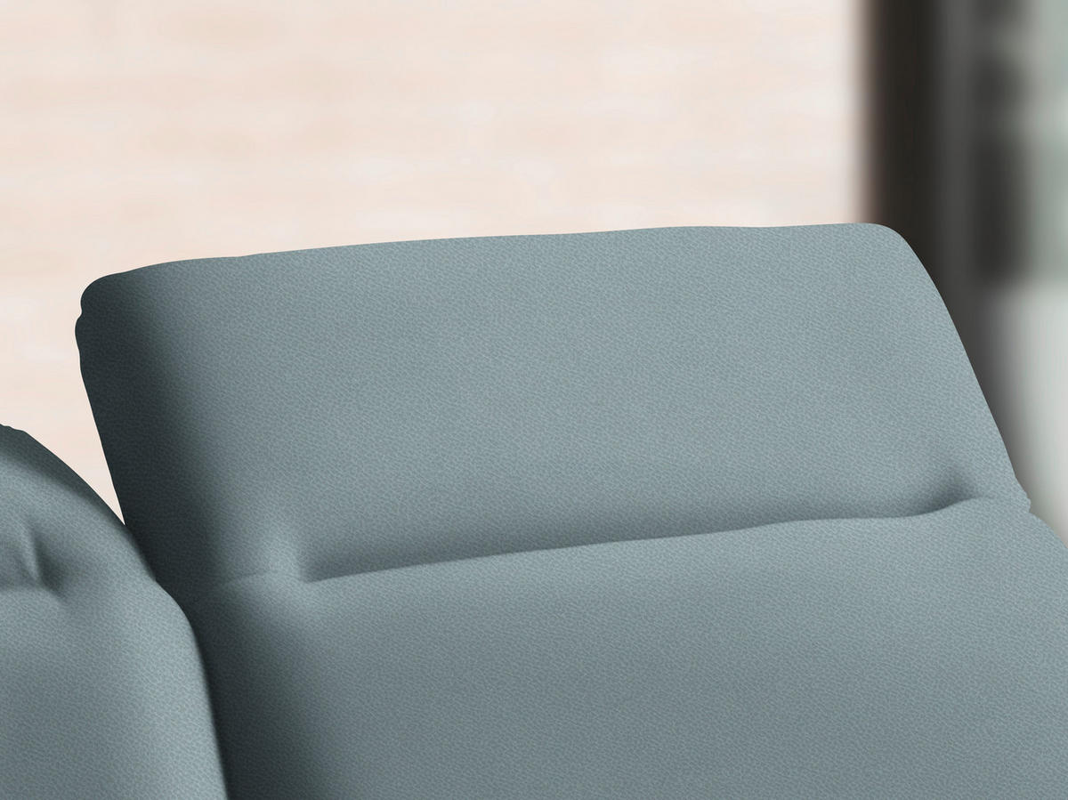 ECKSOFA in Flachgewebe Hellblau  - Schwarz/Hellblau, Design, Textil/Metall (289/180cm) - Stylife