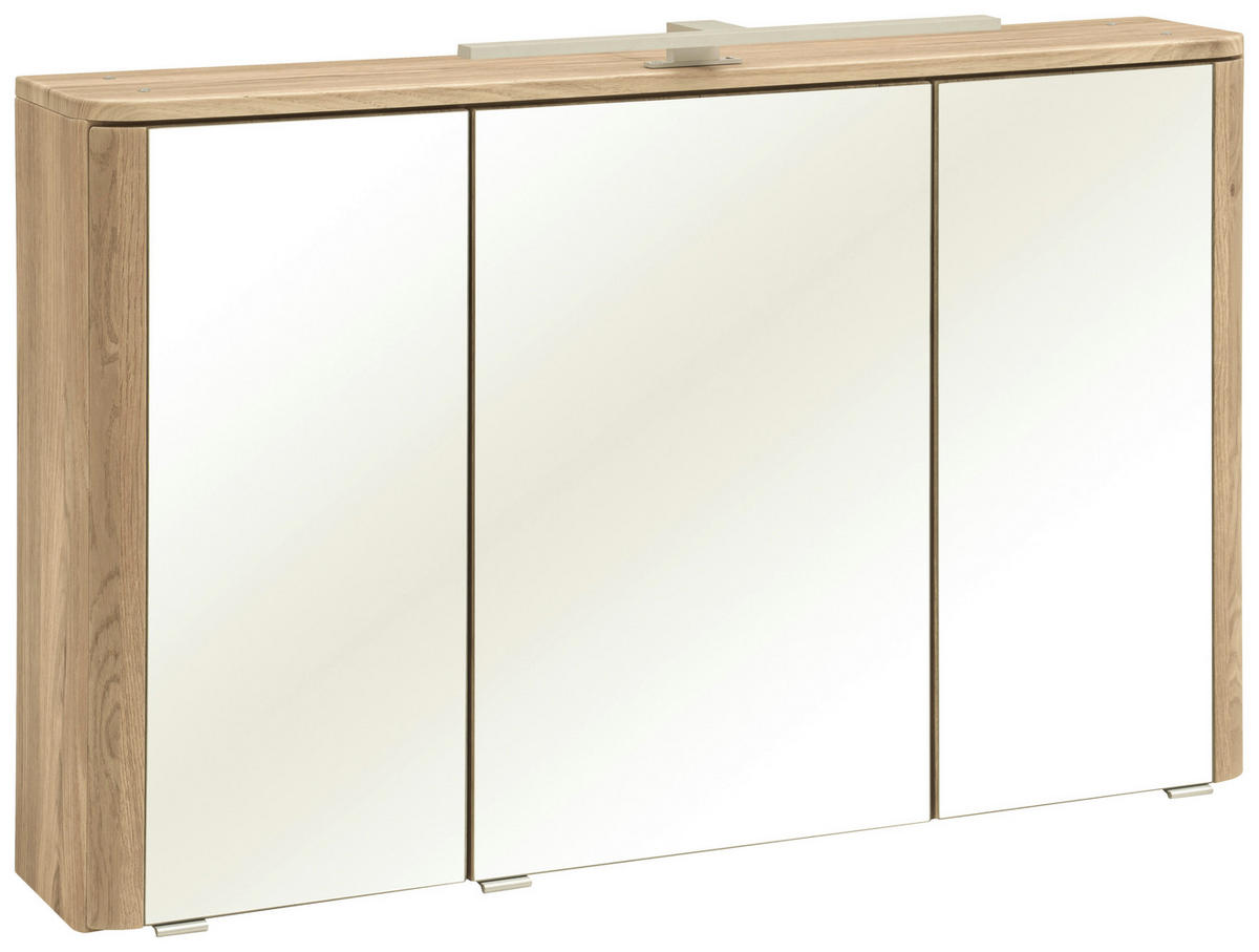 SPIEGELSCHRANK 101/64/21 cm  - Wildeiche/Alufarben, KONVENTIONELL, Glas/Holzwerkstoff (101/64/21cm) - Held