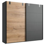 SCHWEBETÜRENSCHRANK  in Graphitfarben, Eichefarben  - Eichefarben/Graphitfarben, LIFESTYLE, Holzwerkstoff/Metall (225/210/65cm) - Carryhome