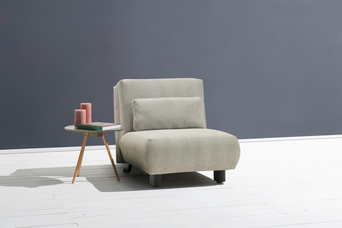 SCHLAFSESSEL Flachgewebe Grau    - Schwarz/Grau, KONVENTIONELL, Textil/Metall (90/85/100cm) - Carryhome