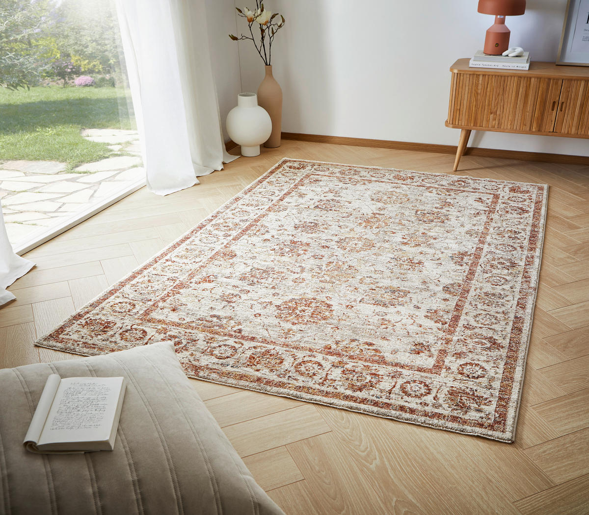 WEBTEPPICH 80/150 cm Creme, Rot  - Rot/Creme, LIFESTYLE, Textil (80/150cm) - Novel