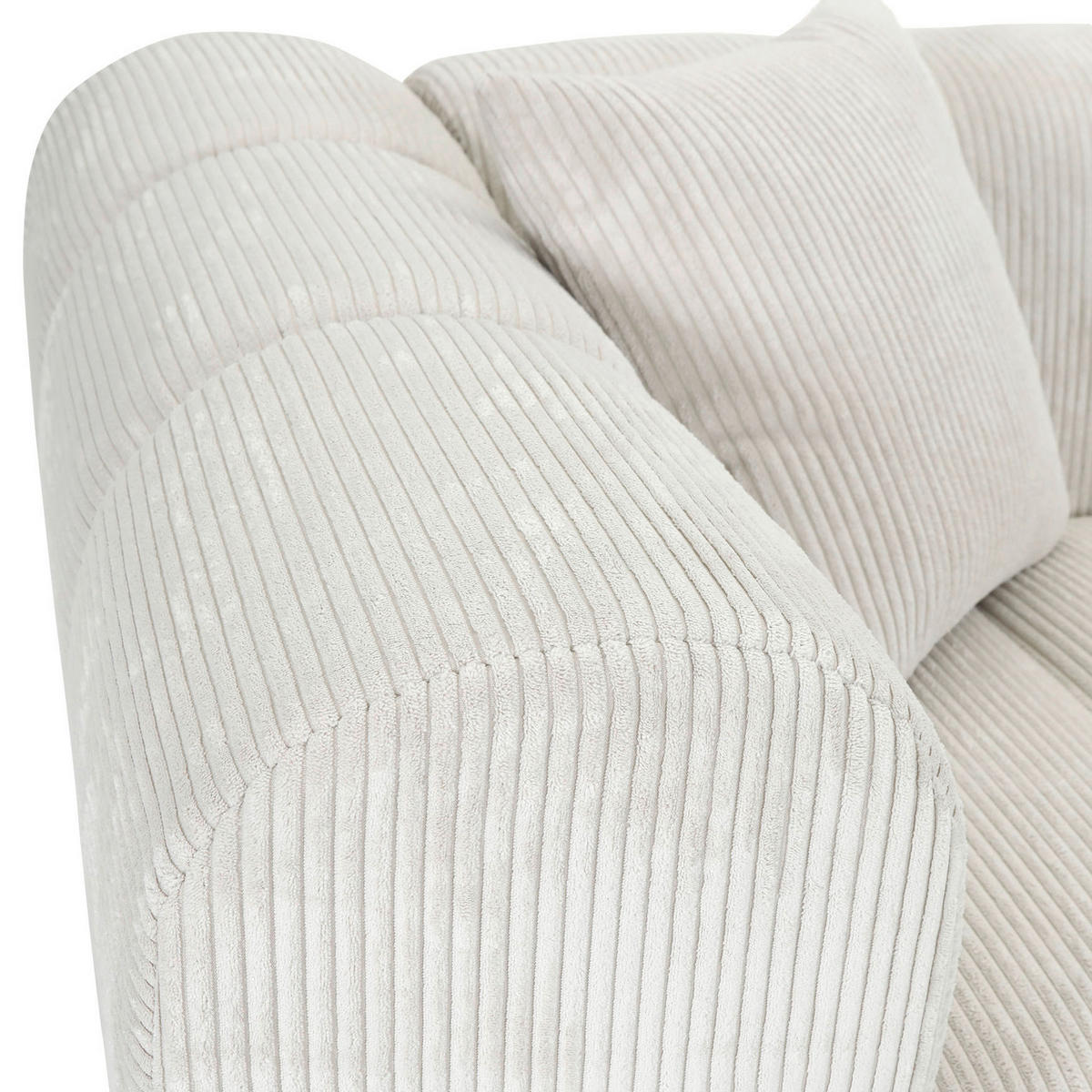 ECKSOFA Naturfarben Cord Zierkissen, Rücken echt  - Schwarz/Naturfarben, KONVENTIONELL, Kunststoff/Textil (250/162cm) - Carryhome