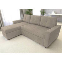 ECKSOFA in Cord Taupe  155/231 cm  - Taupe/Schwarz, Design, Kunststoff/Textil (155/231cm) - MID.YOU