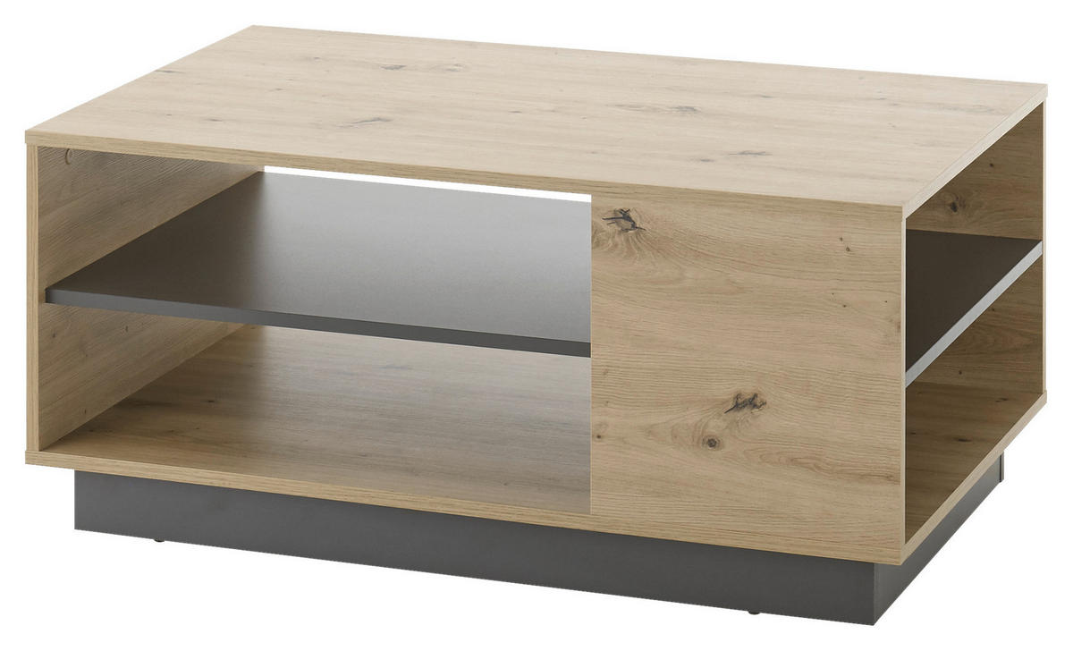 COUCHTISCH rechteckig Eiche Artisan, Grau  - Eiche Artisan/Grau, Design, Holzwerkstoff (100/46/60cm) - MID.YOU