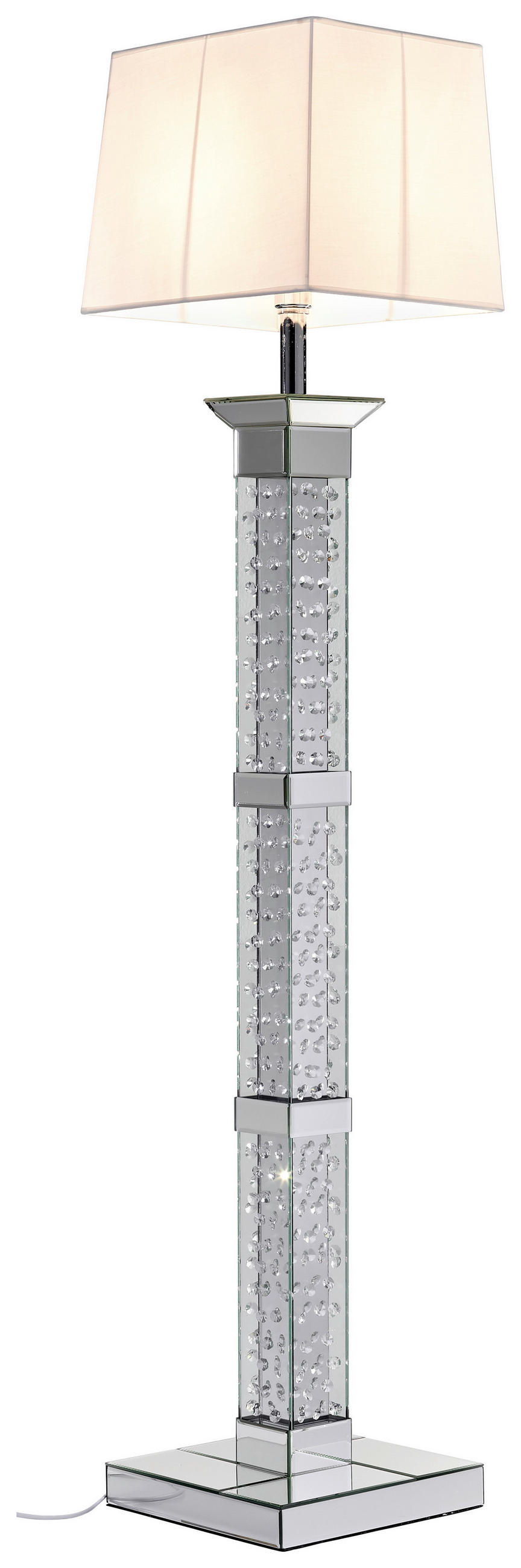 STEHLEUCHTE  35/162,5/40 cm   - Silberfarben/Weiß, Basics, Glas/Holz (35/162,5/40cm) - Ambia Home