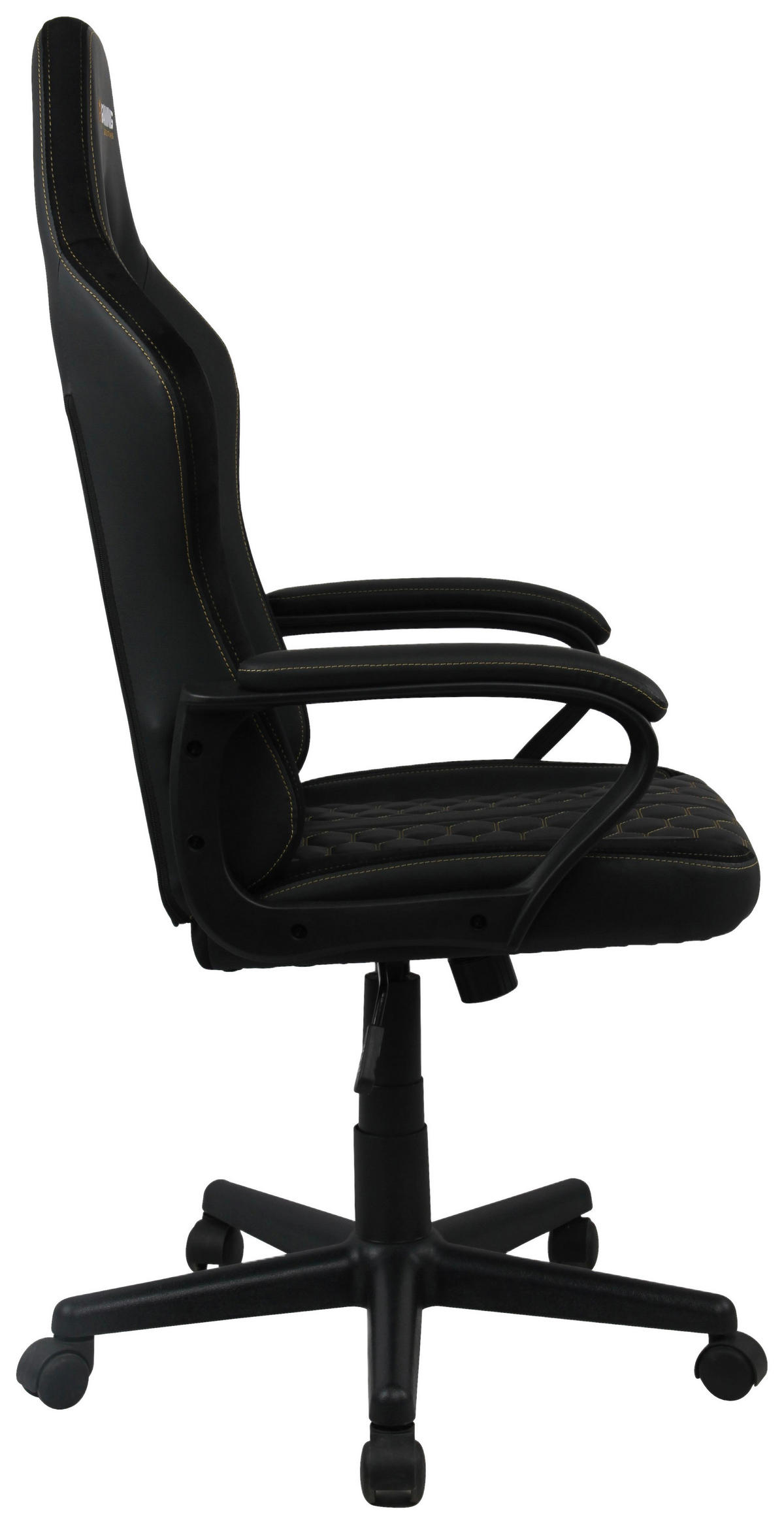 GAMINGSTUHL Schwarz Metall, Kunststoff, Textil   - Goldfarben/Schwarz, Design, Kunststoff/Textil (64/108-118/61cm) - BX Gaming