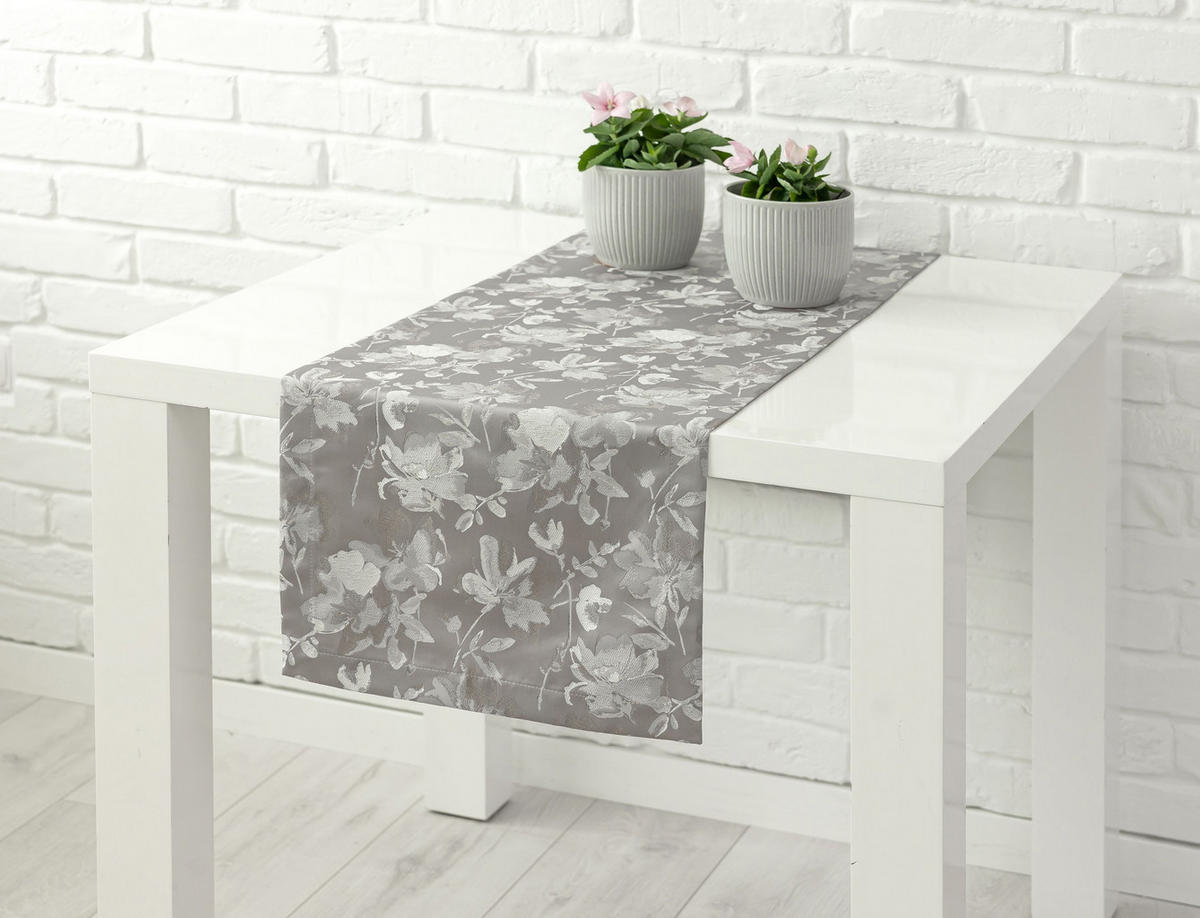 ASZTALI FUTÓ   - szürke, Basics, textil (40/140cm)