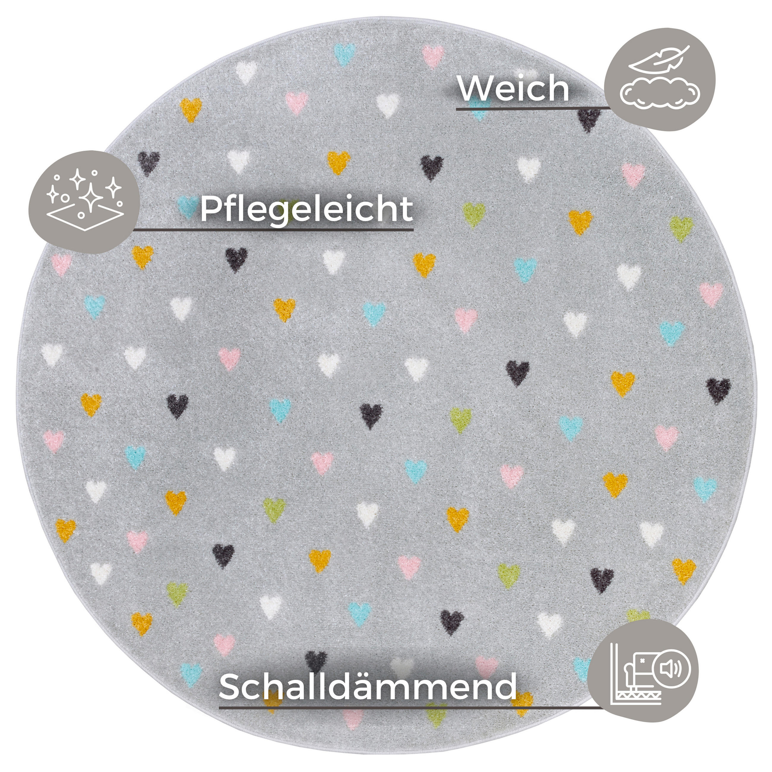 KINDERTEPPICH 140 cm Adventures  - Hellgrau, Design, Kunststoff (140cm)