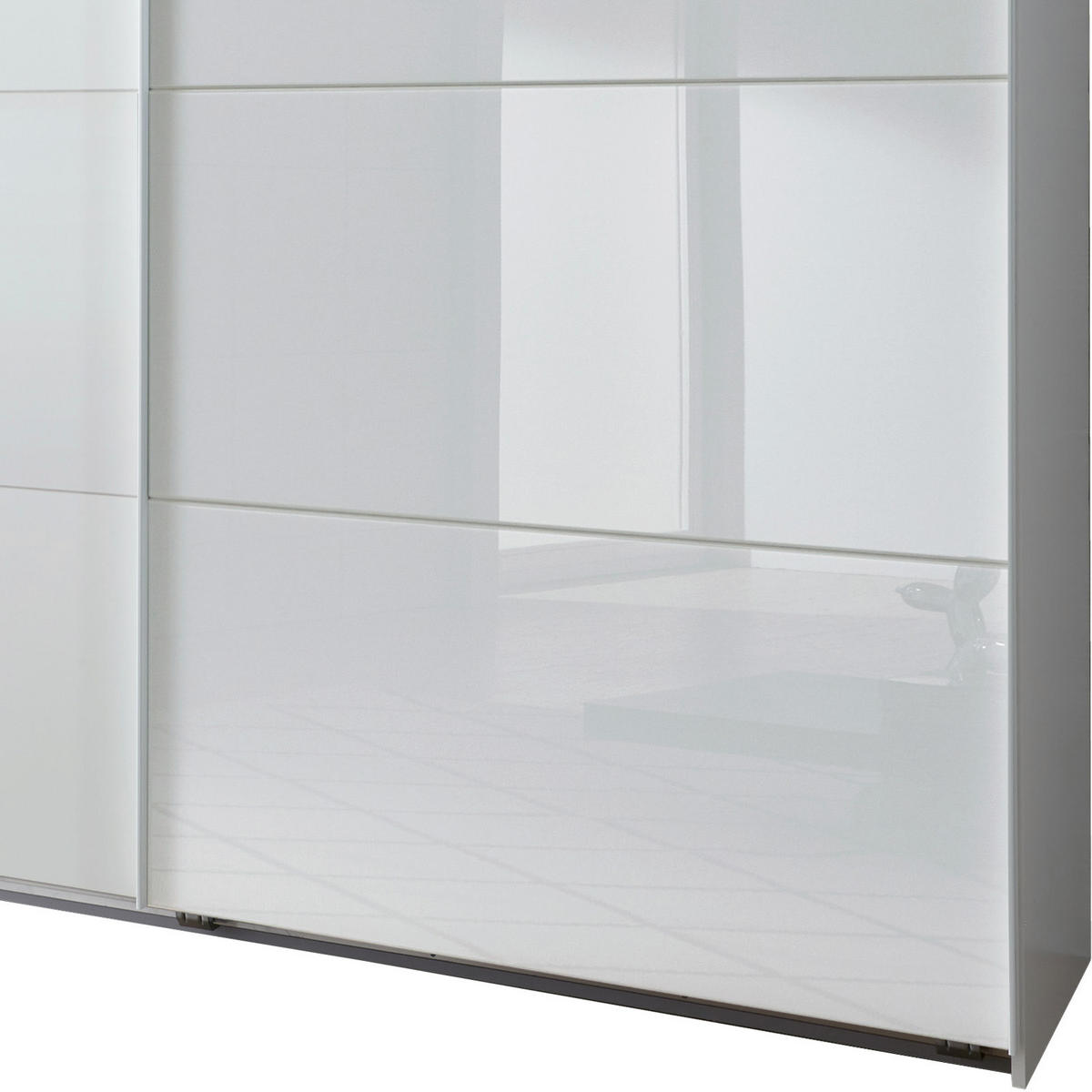 GARDEROB MED SKJUTDÖRRAR 225/210/65 cm 2-dörrar - vit, Basics, metall/trämaterial (225/210/65cm) - Livetastic