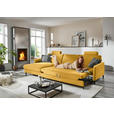 ECKSOFA  in Chenille, Flachgewebe Currygelb  175/316 cm  - Currygelb/Schwarz, Design, Textil/Metall (175/316cm) - Dieter Knoll