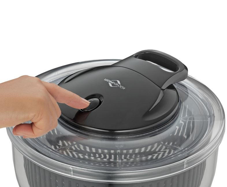 Thumbnail - Küchenprofi Salatschleuder, Schwarz, Kunststoff, 5 L, rund, 18 cm, Kochen, Küchenhelfer, Salatschleuder