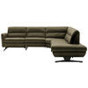 ECKSOFA in Echtleder Olivgrün  286/258 cm  - Schwarz/Olivgrün, Design, Leder/Metall (286/258cm) - Schöner Wohnen