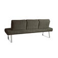 SITZBANK 224/92/78 cm  in Braun  - Chromfarben/Braun, Design, Textil/Metall (224/92/78cm) - Dieter Knoll