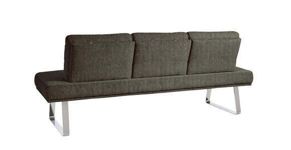 SITZBANK 224/92/78 cm  in Braun  - Chromfarben/Braun, Design, Textil/Metall (224/92/78cm) - Dieter Knoll