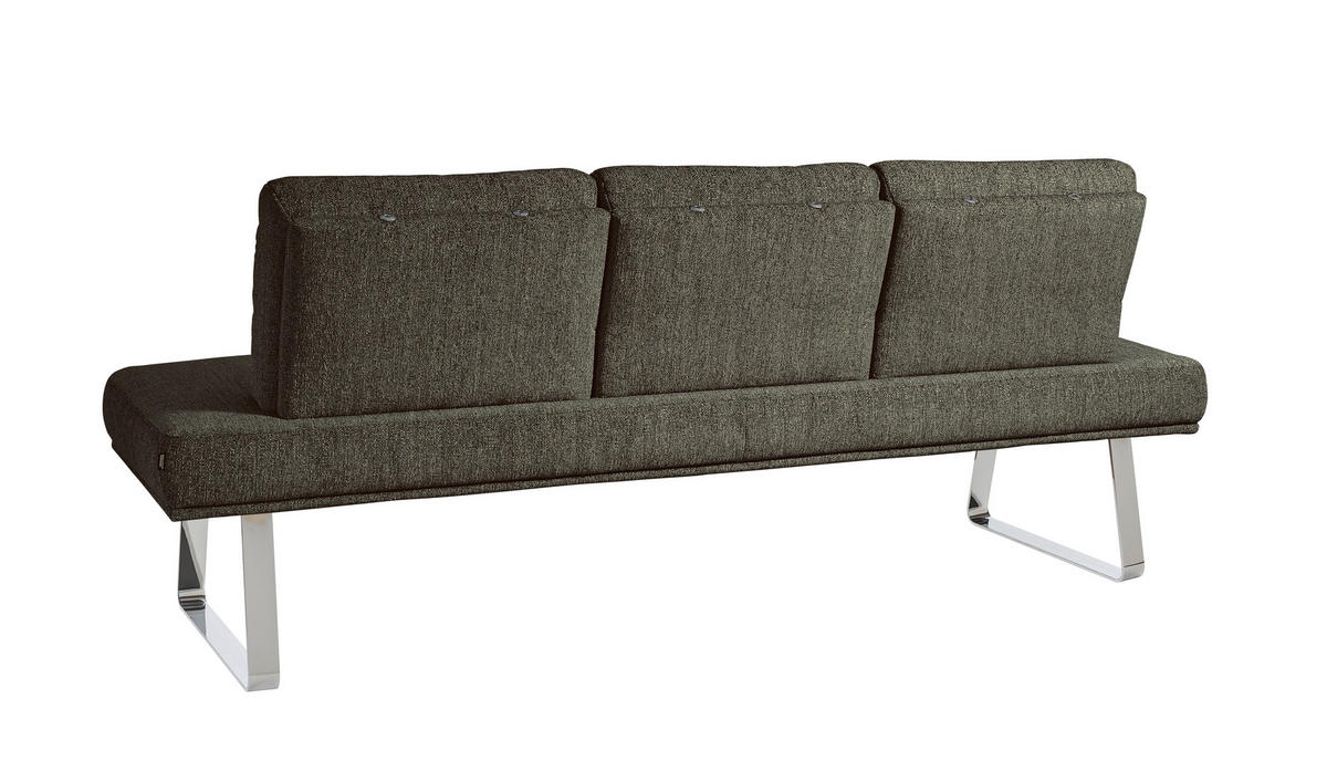 SITZBANK 224/92/78 cm  in Braun  - Chromfarben/Braun, Design, Textil/Metall (224/92/78cm) - Dieter Knoll