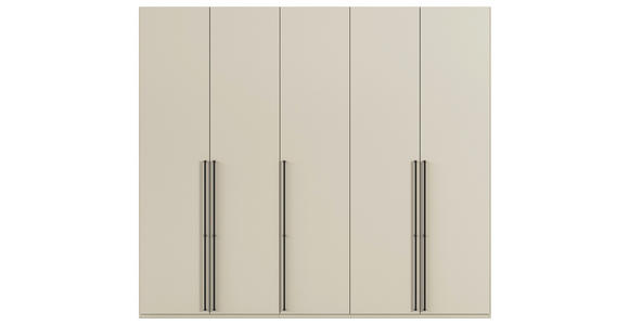 DREHTÜRENSCHRANK 251/235/61 cm,  in Champagner, 5-türig  - Champagner/Schwarz, Basics, Holzwerkstoff/Metall (251/235/61cm) - Novel