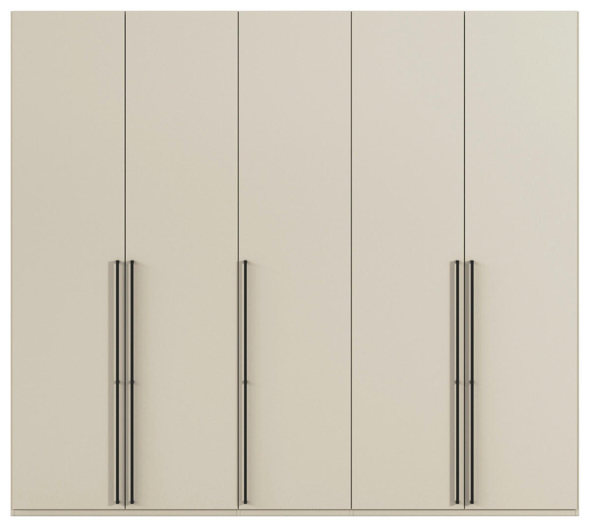 DREHTÜRENSCHRANK 251/235/61 cm,  in Champagner, 5-türig  - Champagner/Schwarz, Basics, Holzwerkstoff/Metall (251/235/61cm) - Novel