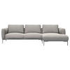 ECKSOFA Grau Webstoff, Flachgewebe  - Schwarz/Grau, Design, Textil/Metall (303/148cm) - Livetastic
