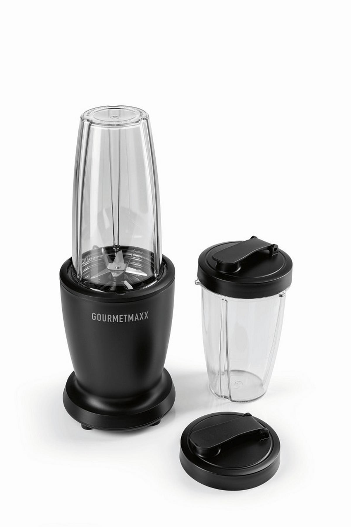 SMOOTHIE MAKER GOURMETmaxx  - Transparent/Schwarz, Basics, Kunststoff/Metall (11,5/11,5/31,8cm) - GOURMETMAXX