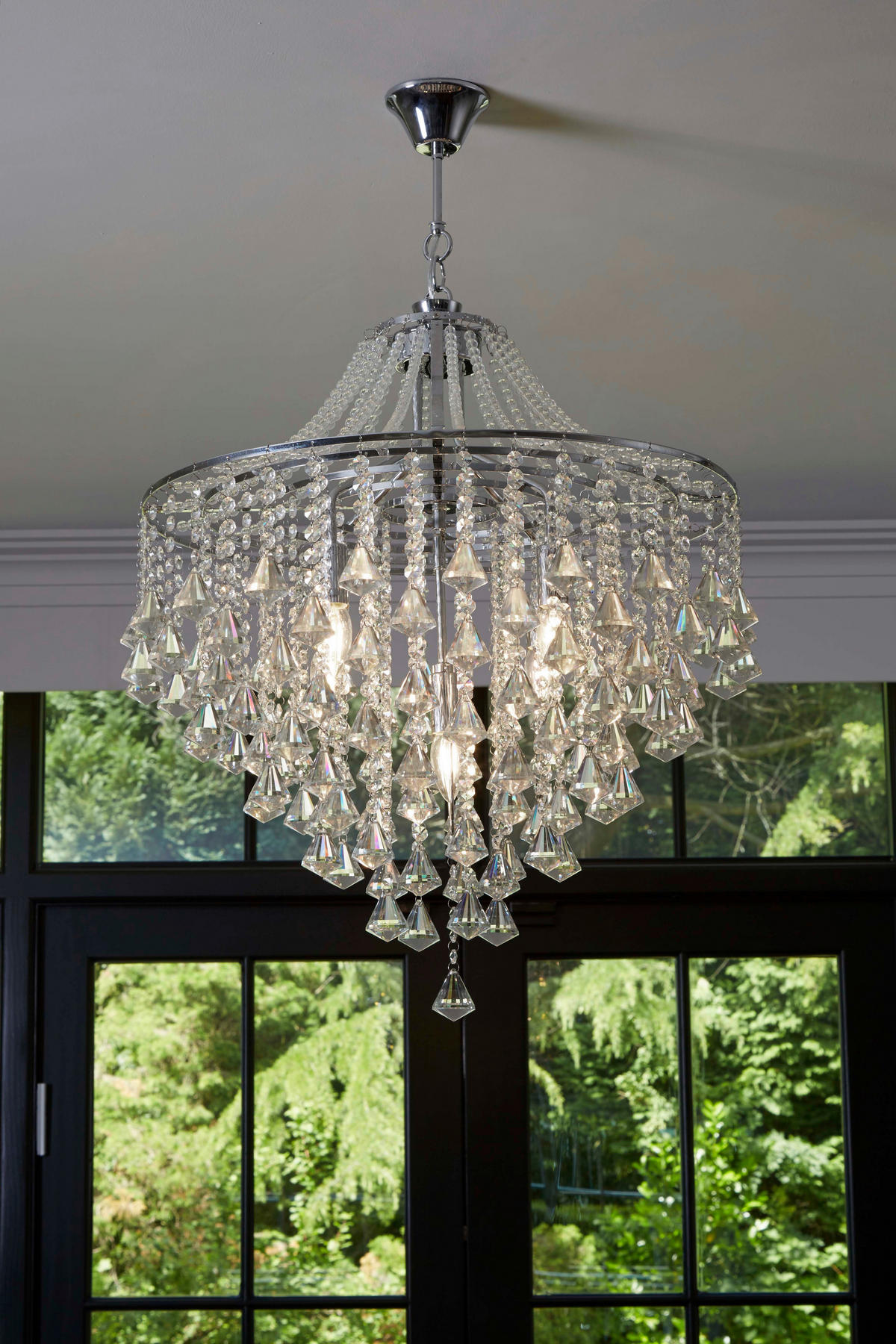 HÄNGLAMPA Dorchester 64/120 cm  - kromfärg, Klassisk, metall/glas (64/120cm)