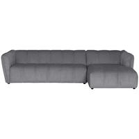 ECKSOFA LIVOLI in Chenille Hellgrau  306/160 cm  - Hellgrau/Schwarz, Design, Textil (306/160cm) - MID.YOU