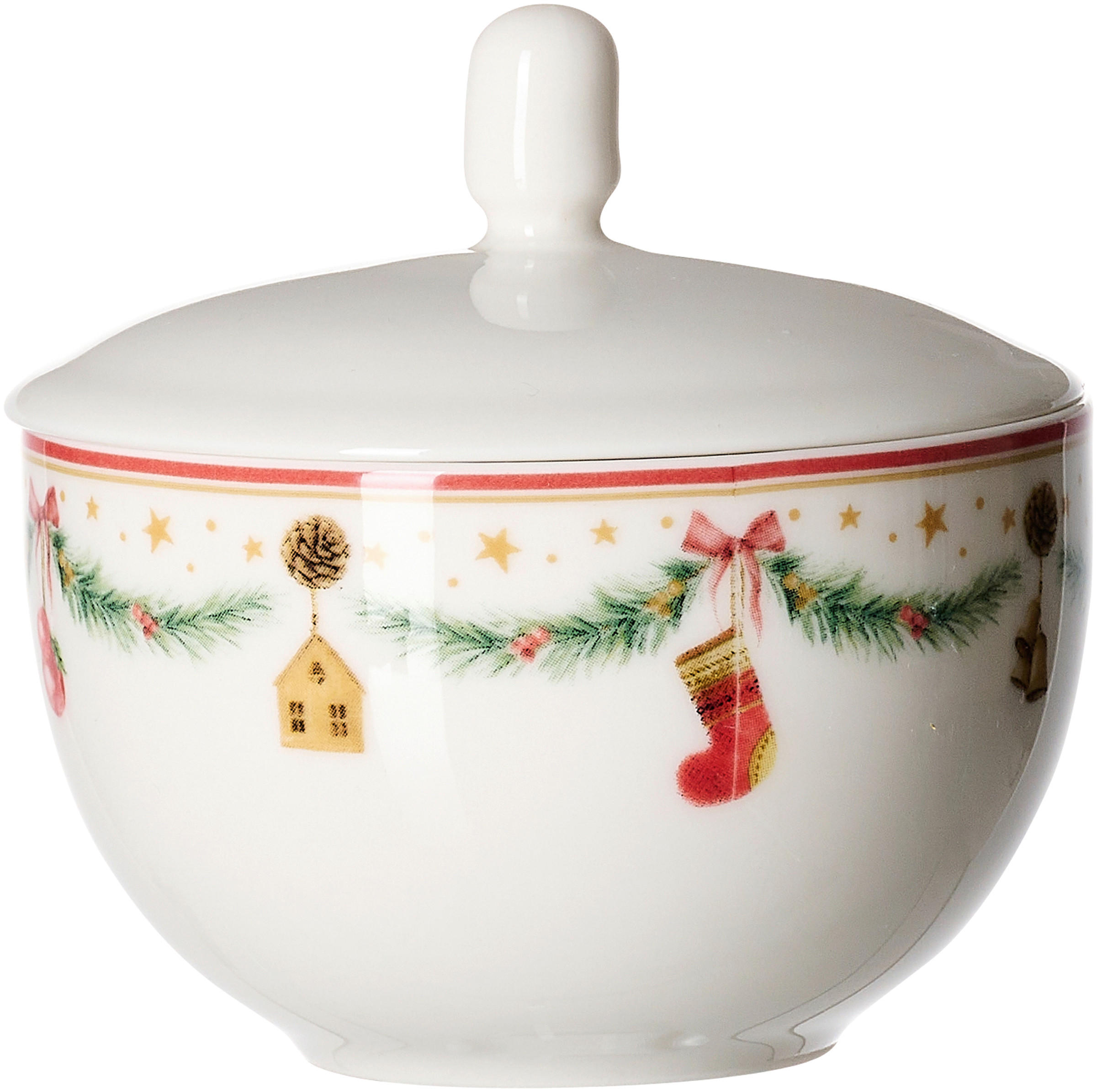 NÁDOBA NA CUKOR - viacfarebná/biela, Basics, keramika (9/9/7cm)