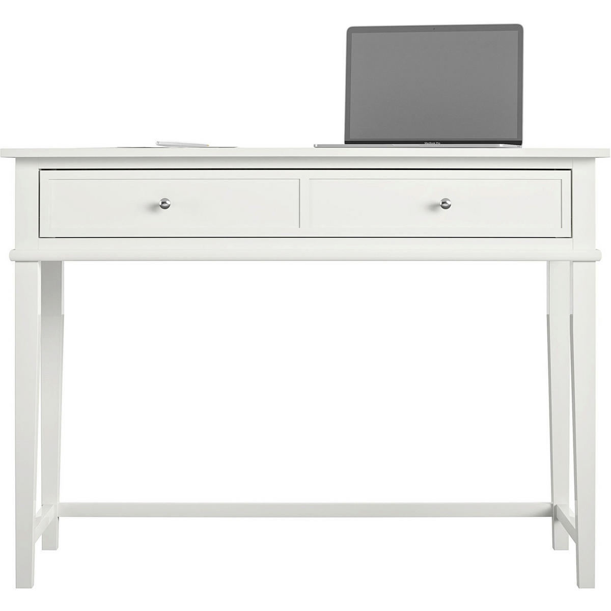 SCHREIBTISCH 89/75/45 cm  in Weiß  - Silberfarben/Weiß, Design, Holzwerkstoff/Metall (89/75/45cm) - MID.YOU